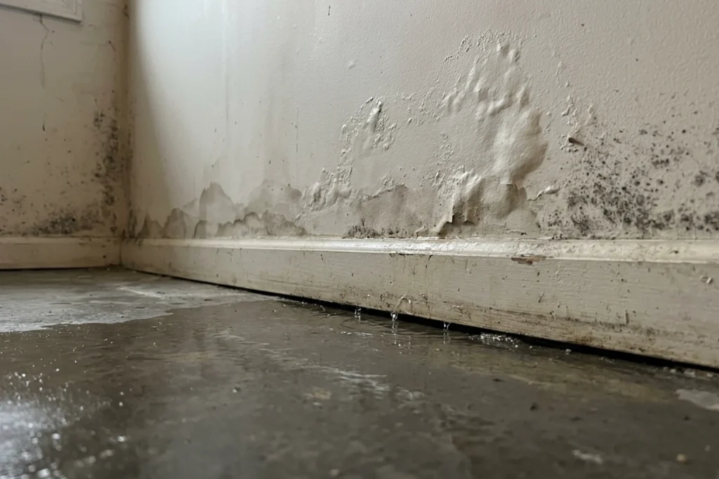Pipes leaking in a wall