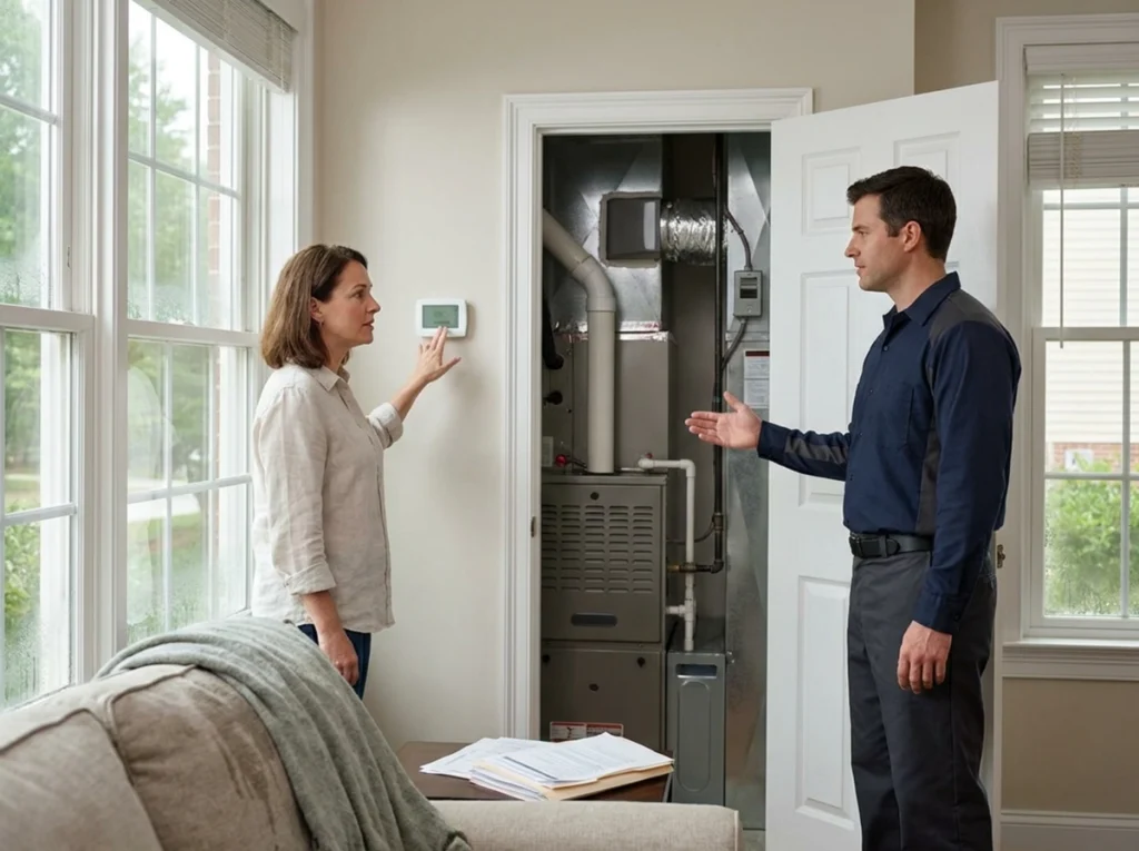 Columbia homeowner reviewing high indoor humidity despite normal thermostat settings